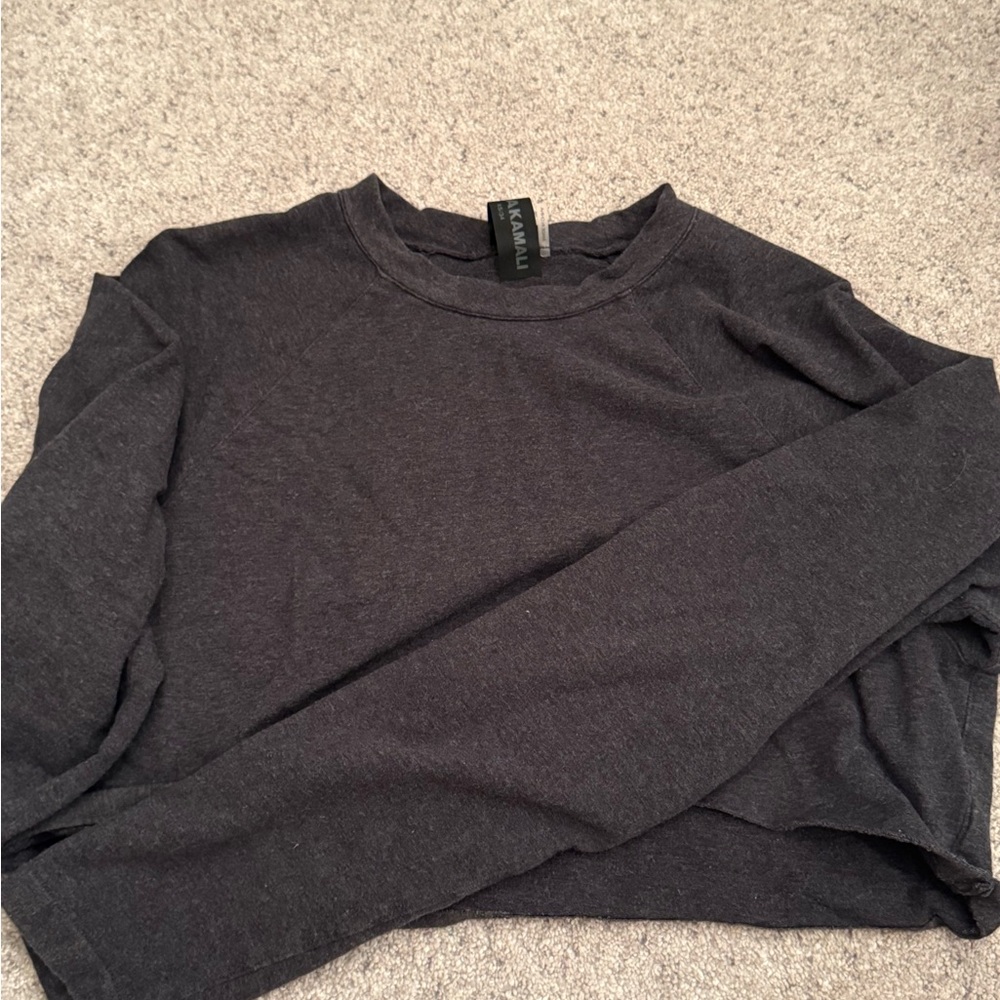 Norma Kamali Charcoal Crop Top